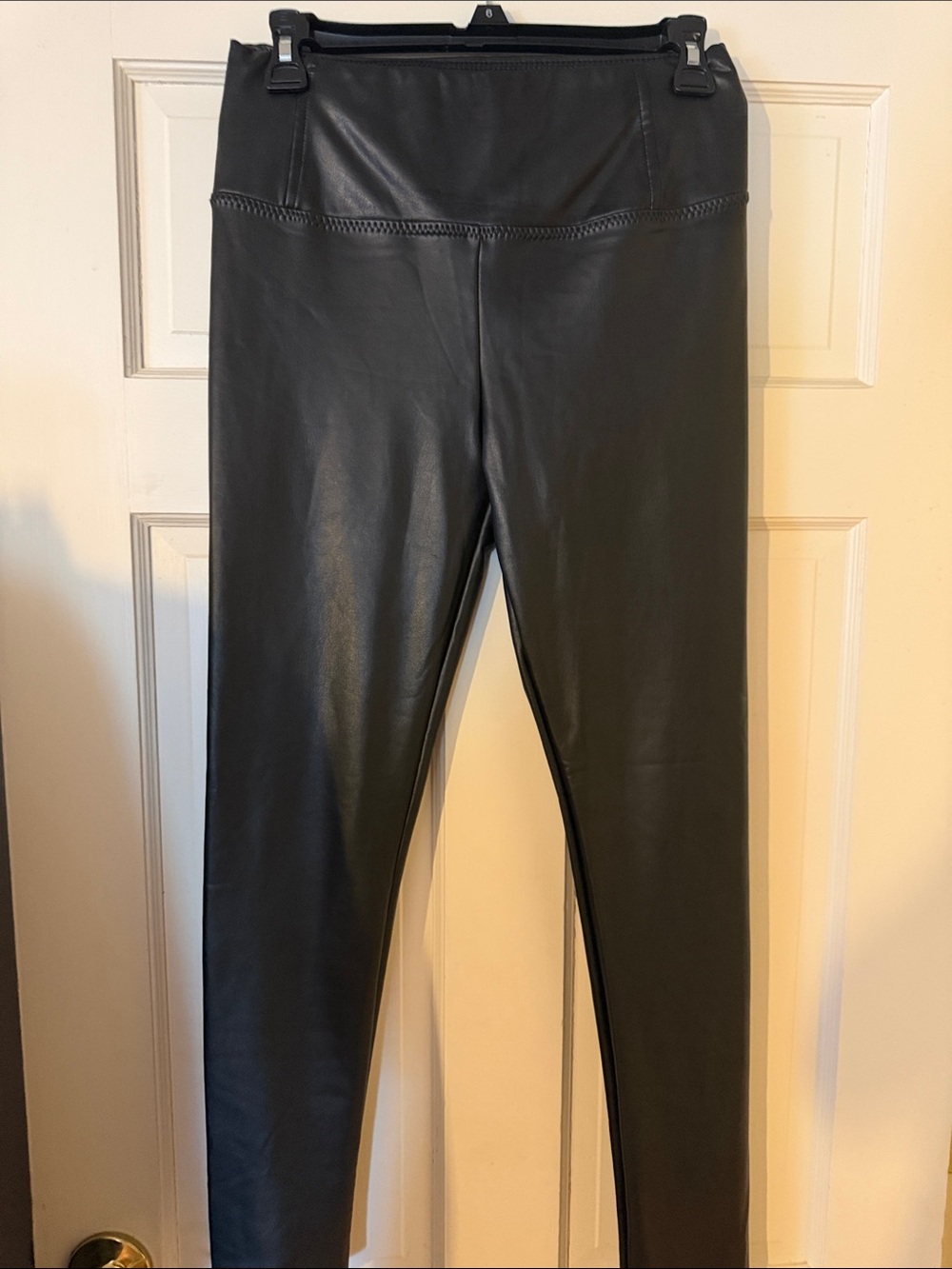 7 For All Mankind Black Faux Leather Leggings